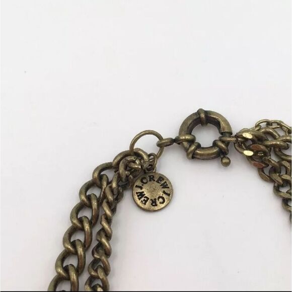 J.CREW ANTIQUE GOLD TONE GREEN CUT CRYSTAL 21"-24" NECKLACE NWOT - Picture 3 of 3